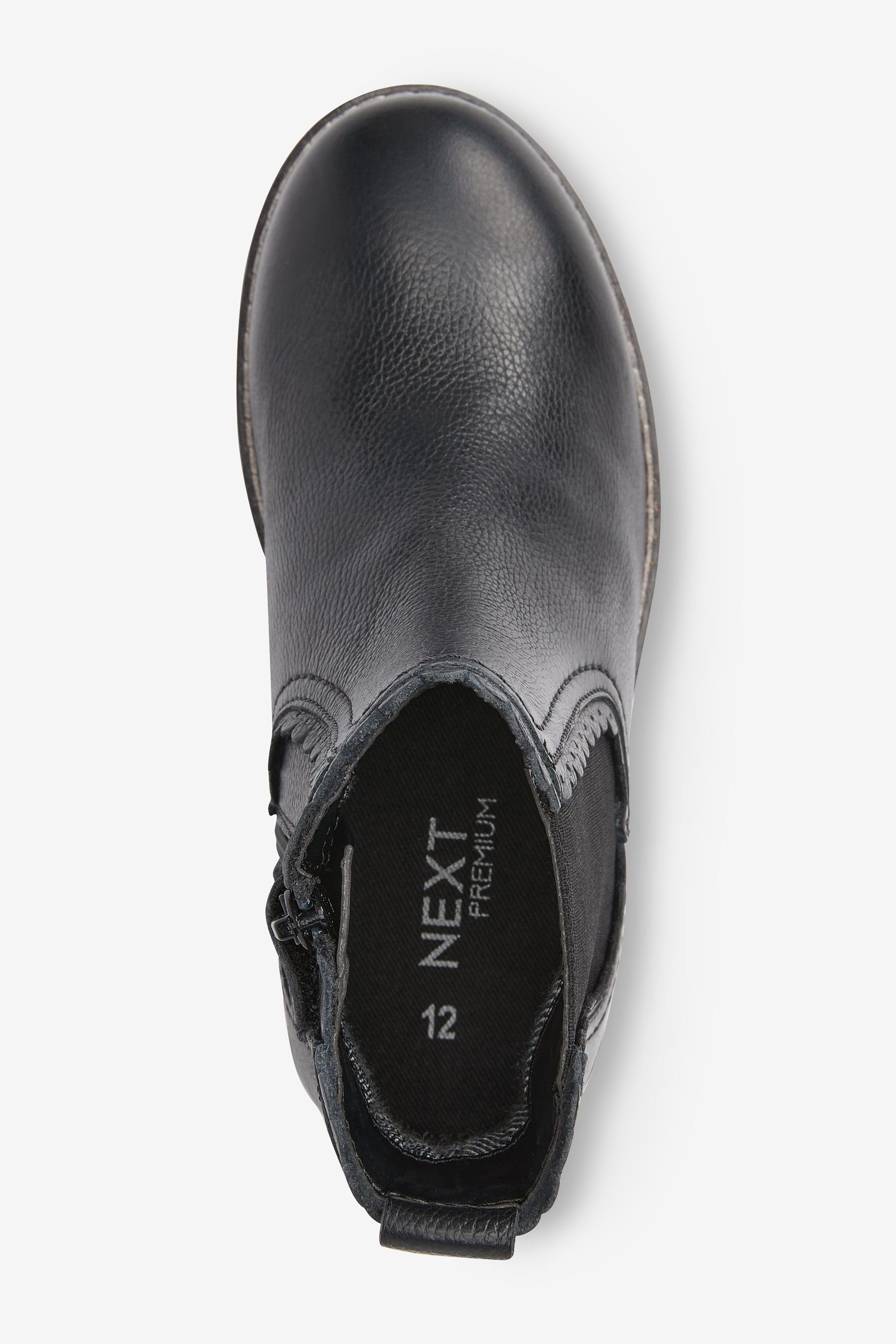 Chelseaboots Next (1-tlg) Black Stiefelette Scallop Premium Leather