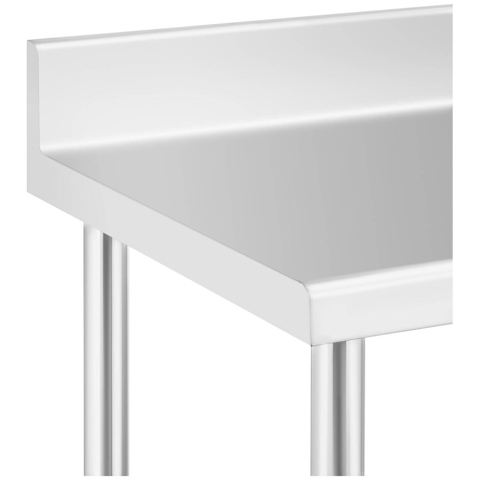 Royal Catering Arbeitstisch 60 x 120 cm Rollbarer Edelstahltisch Aufkantung Gastrotisch 158 kg, verschiedene Größen