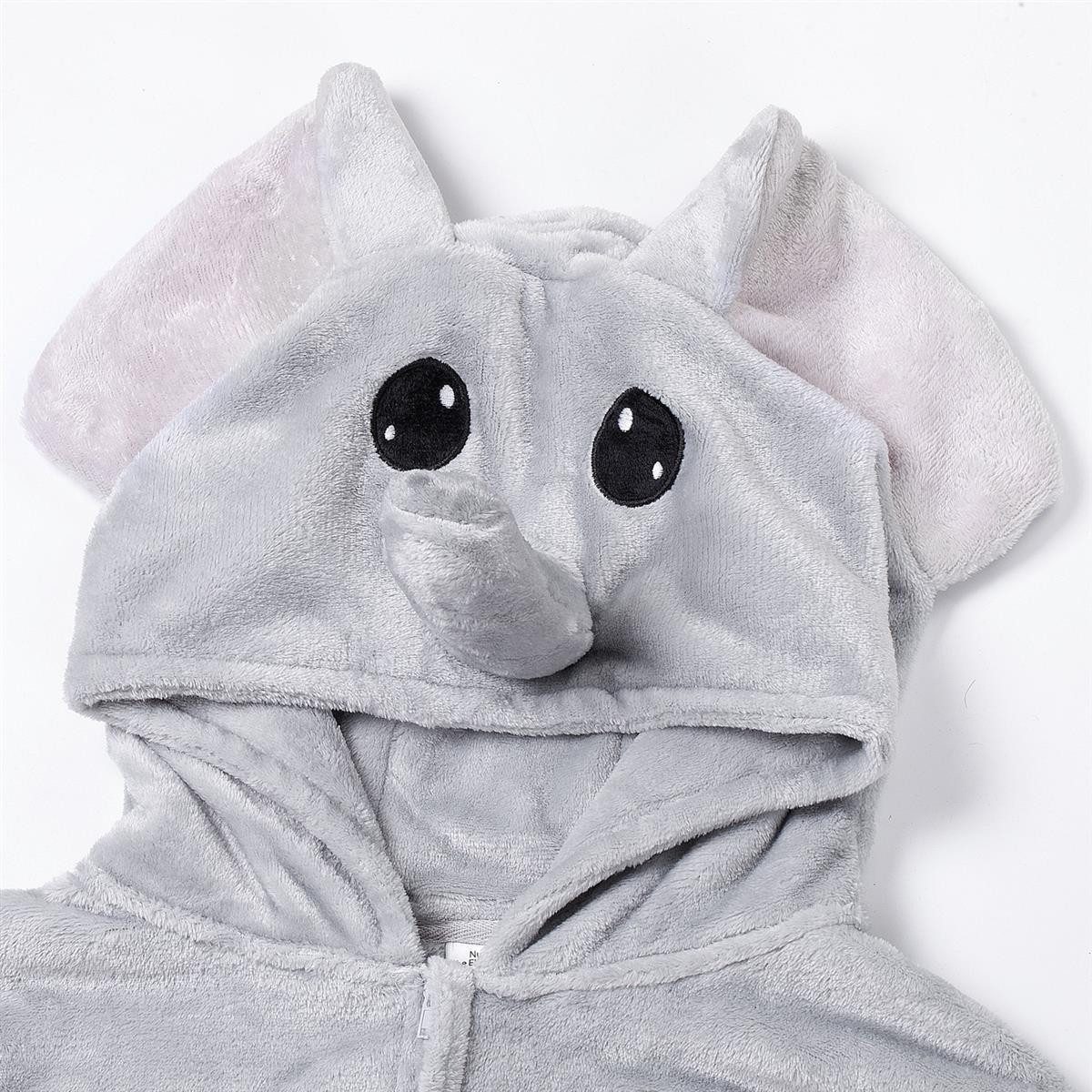 Corimori Strampler Onesie Elefant Nuru Baby Strampler Größen 60-90cm (1-tlg) Strampler, Fasching, Kigurumi, Tierkostüme, Babys, Elefant "Nuru"
