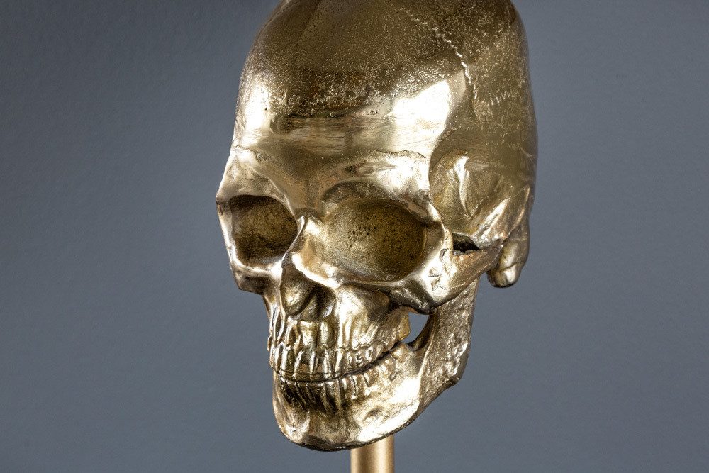riess-ambiente Tischleuchte SKULL 56cm schwarz / gold, Ein-/Ausschalter, ohne Leuchtmittel, Wohnzimmer · Marmor · Metall · Totenkopf · Modern Design – Bild 5 von 5