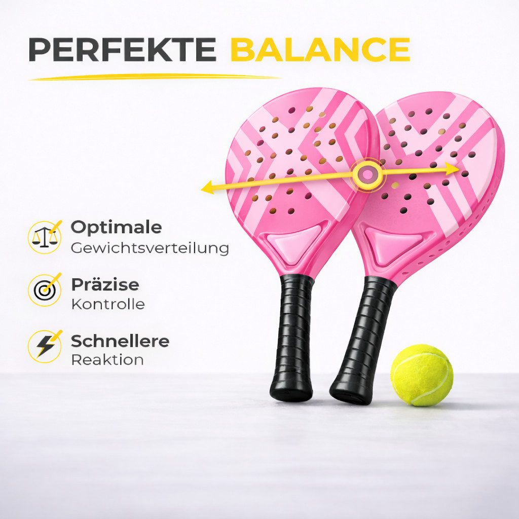 Athlejoy Padelschläger Padelschläger für Erwachsene Profi Racket – Tennis Padel Schläger, (Packung)