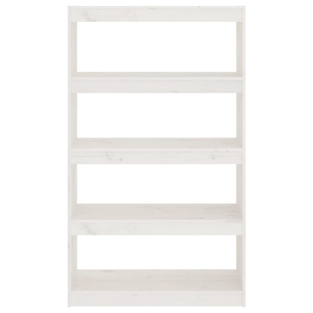 furnicato Bücherregal Raumteiler Weiß Massivholz 80x30x135,5 Kiefer cm