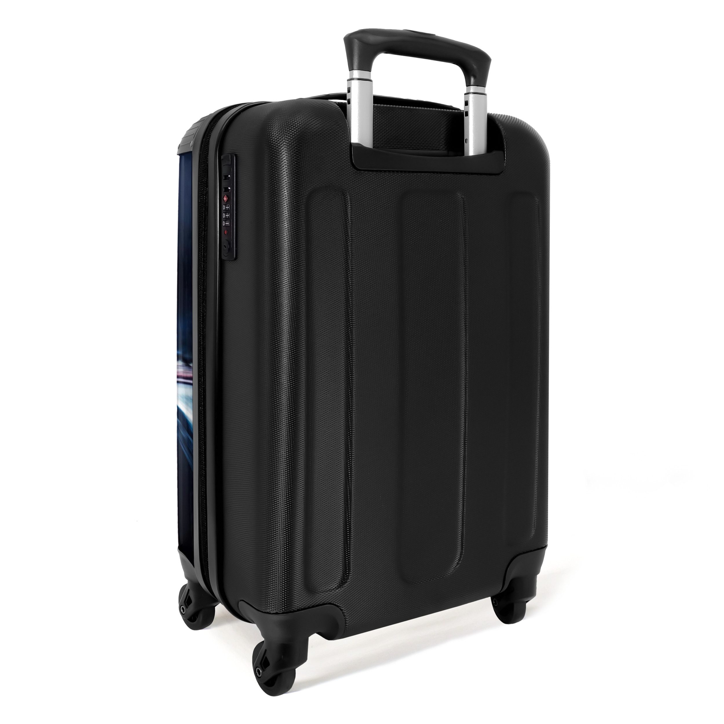 NoBoringSuitcases.com© Kinderkoffer Auto - Blau - Jungen - Kind 55x35x20cm, 4 Rollen, Kinder Koffer Klein, Trolley Handgepäck, Reisekoffer