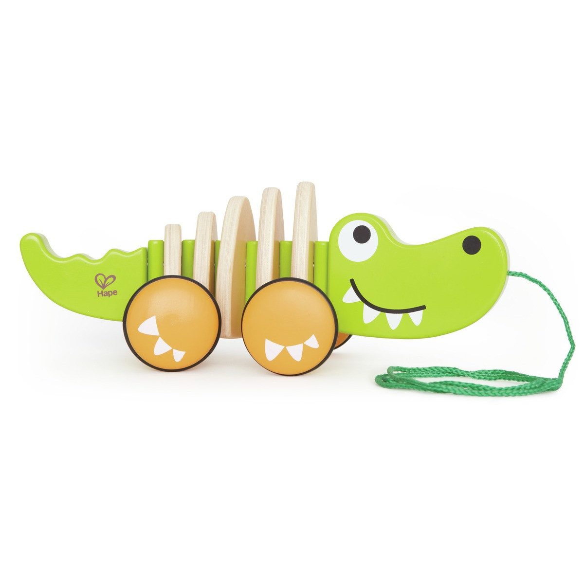 Hape Greifspielzeug Hape Nachziehtier Krokodil grün