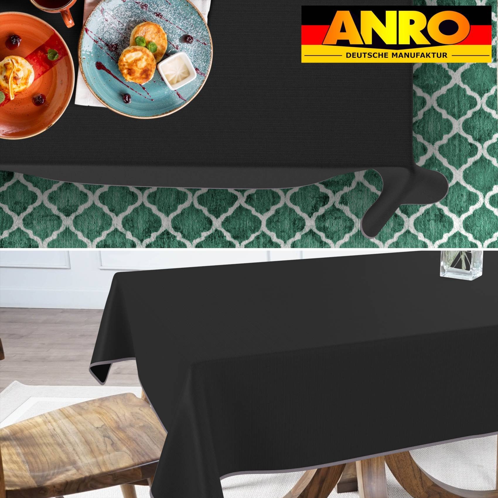 ANRO Tischdecke Premium Stoff-Tischtuch mit Beschichtung günstig online kaufen