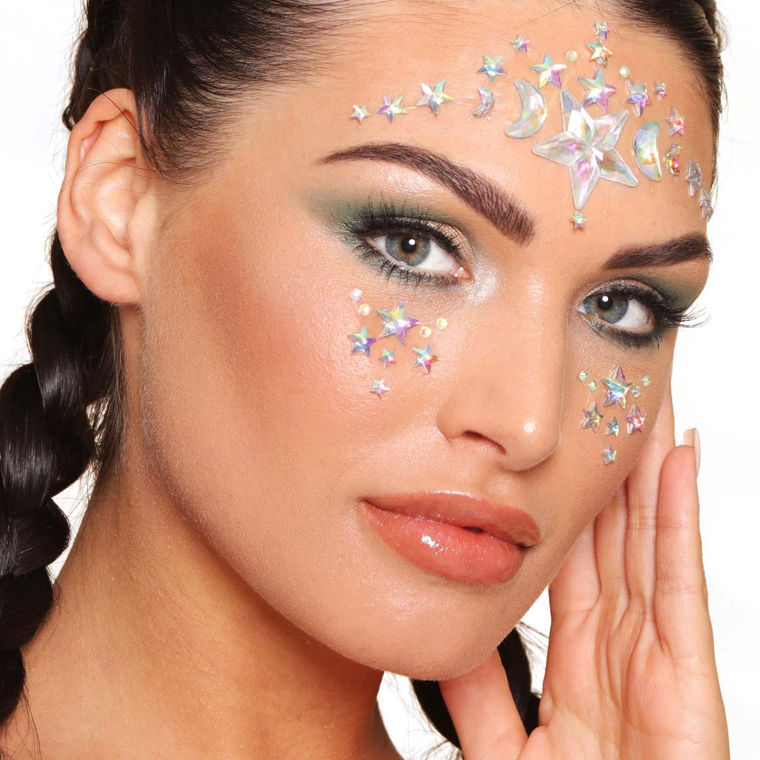 PaintGlow Strass-Tattoo Face Jewels 'Starry Eyed' - Selbstklebende Glitzer