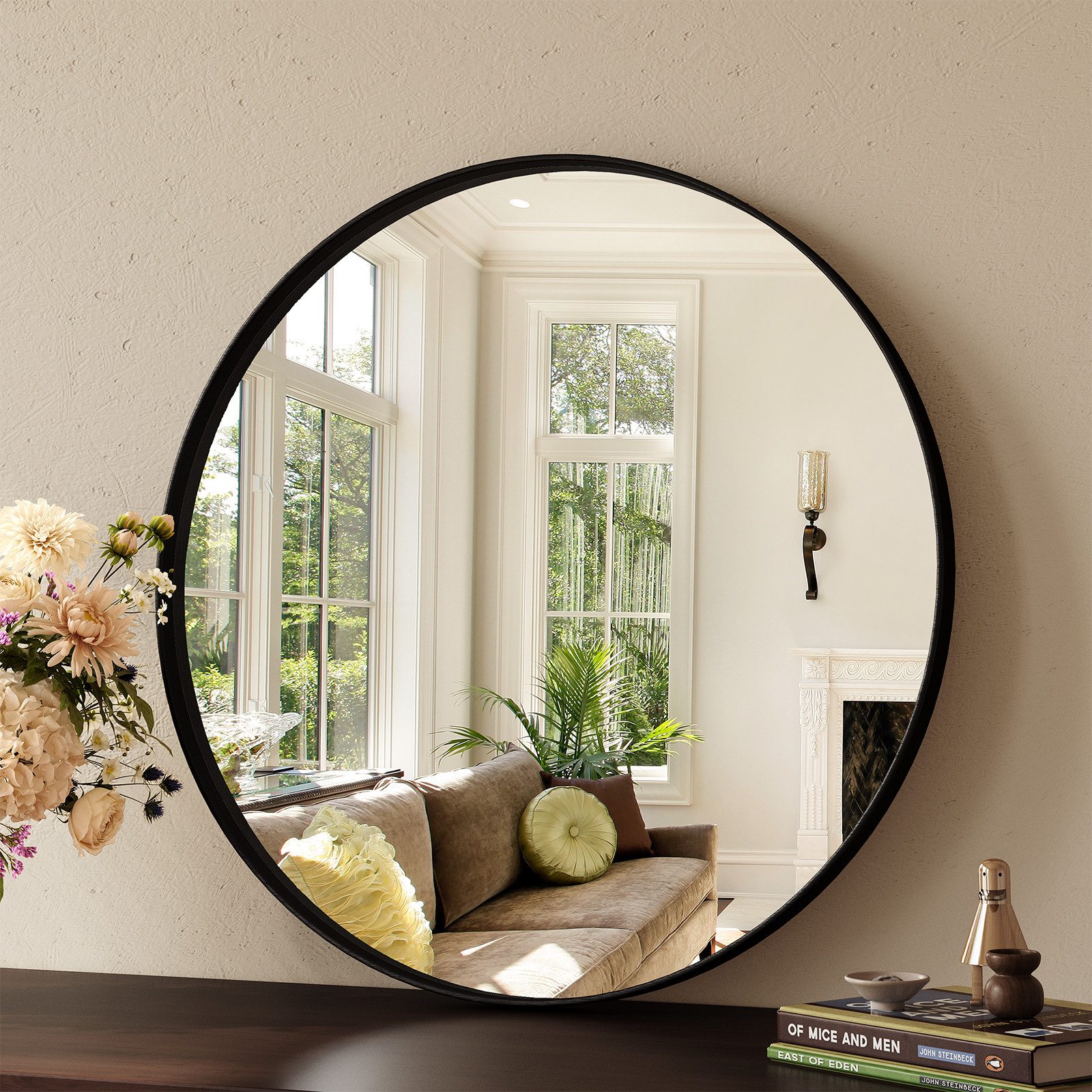 TLGREEN Wandspiegel Rundspiegel,Ø60/80cm Runder Badspiegel, (Wandspiegel Ru günstig online kaufen