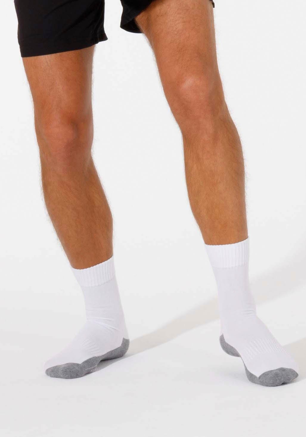 Pro-Tex-Funktion: und (Packung, Klima- 4-Paar) feuchtigkeitsregulierend white-grey Sportsocken Camano