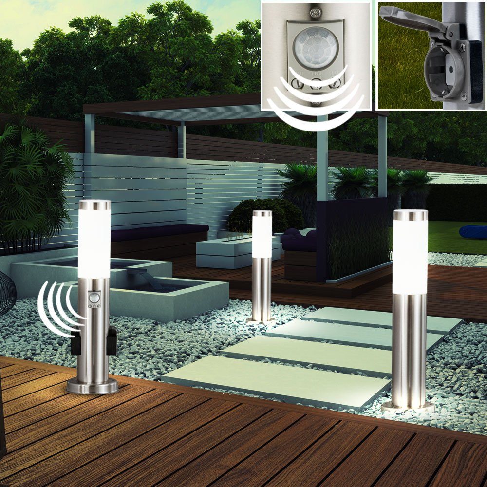 LED Steckdosenleuchte, 3er Set LED Steh Lampen Garten