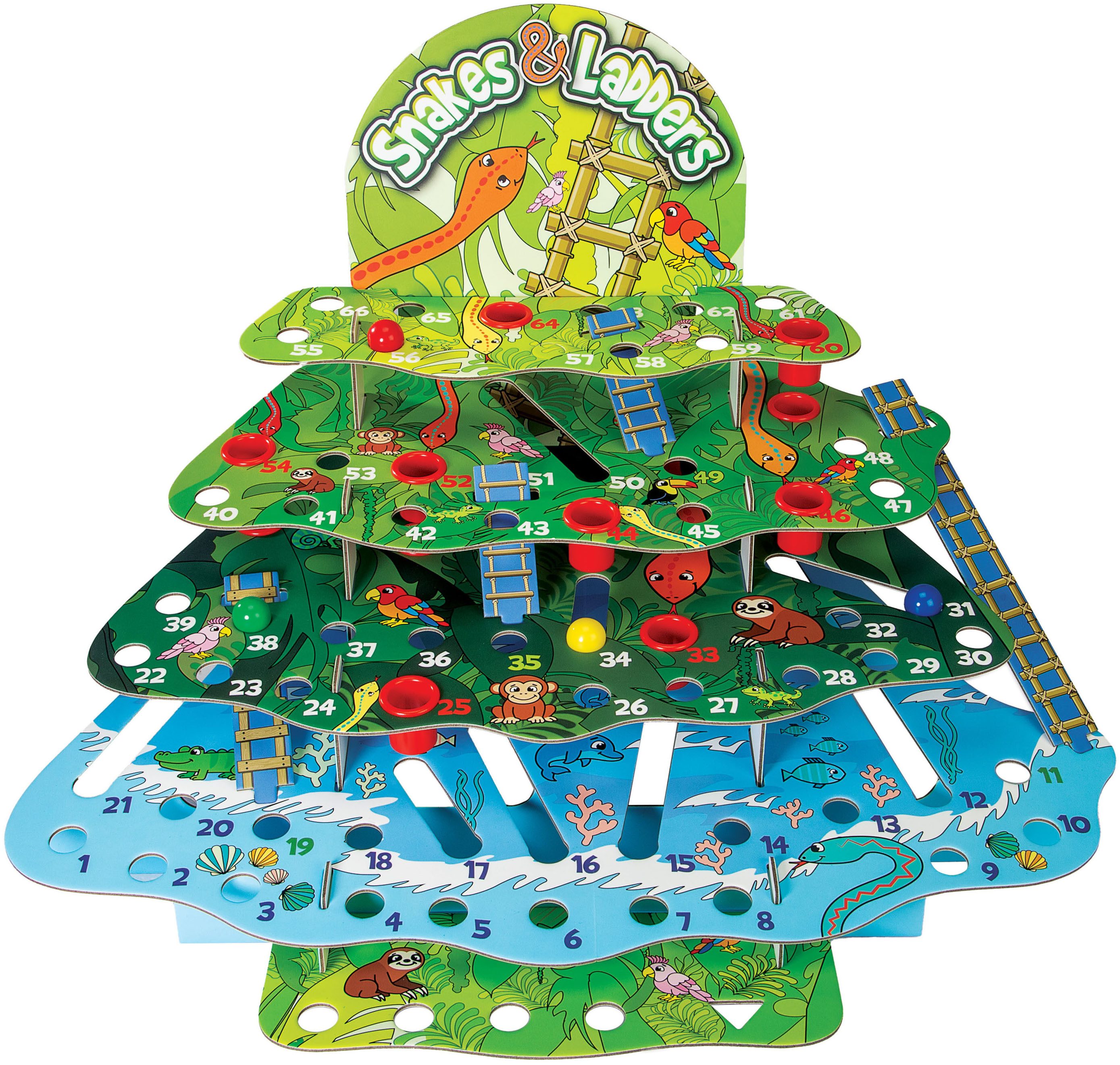 Noris Spiel Snakes & Ladders Dschungel, Murmelspiel