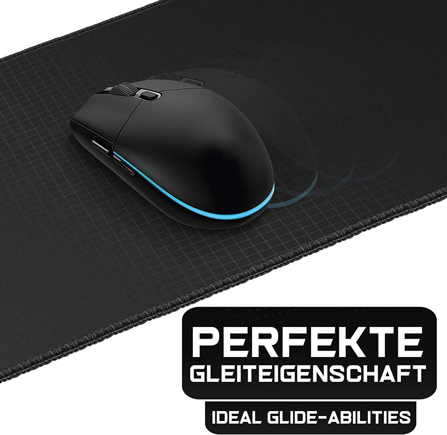 MAXLVL Gaming Mauspad 350 x 260 mm - Fransenfreie Ränder - rutschfest, spezielle Oberfläche verbessert Geschwindigkeit und Präzision – Bild 5 von 5