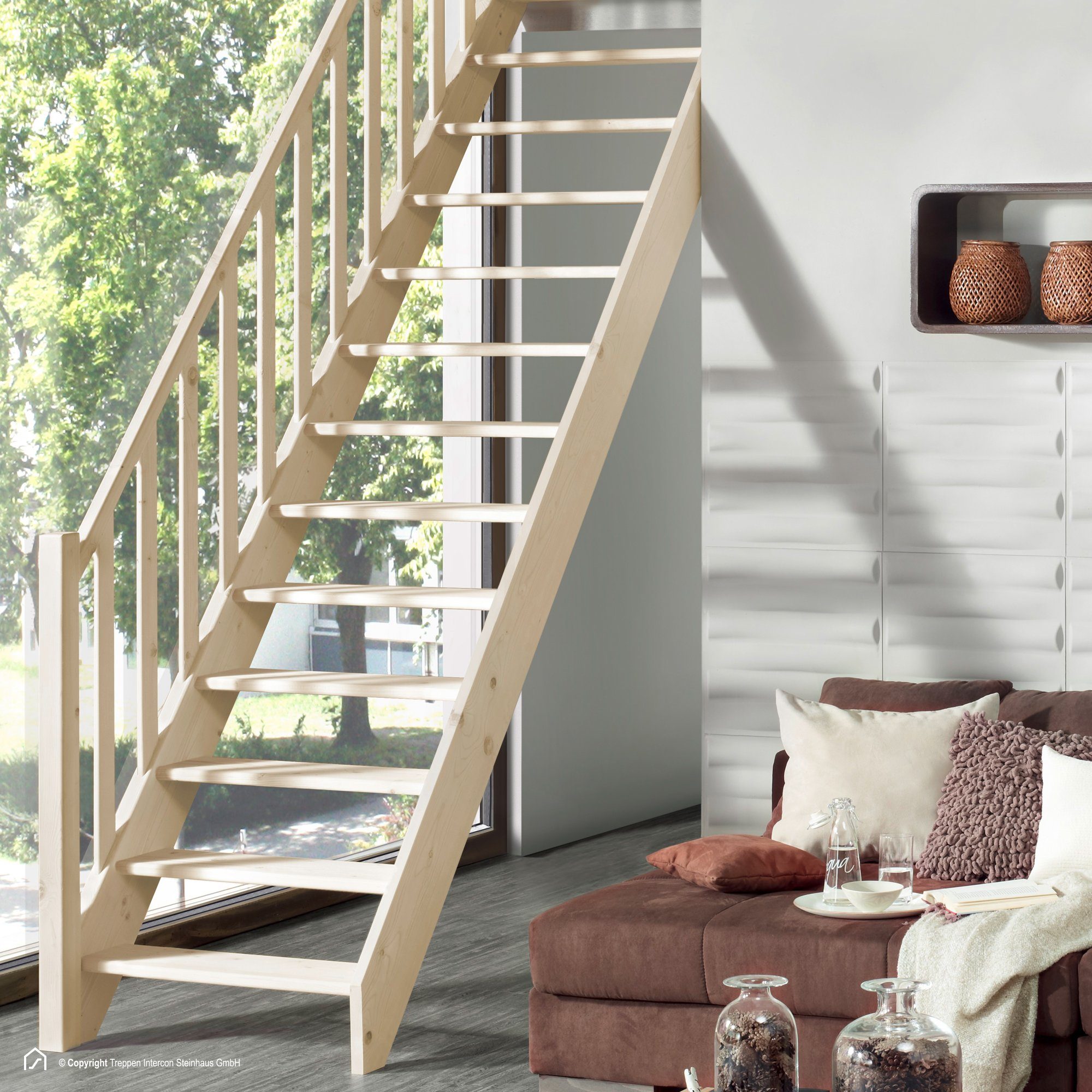Treppen Intercon Raumspartreppe Casablanca gerade, 60 oder 80 cm Stufenbrei günstig online kaufen