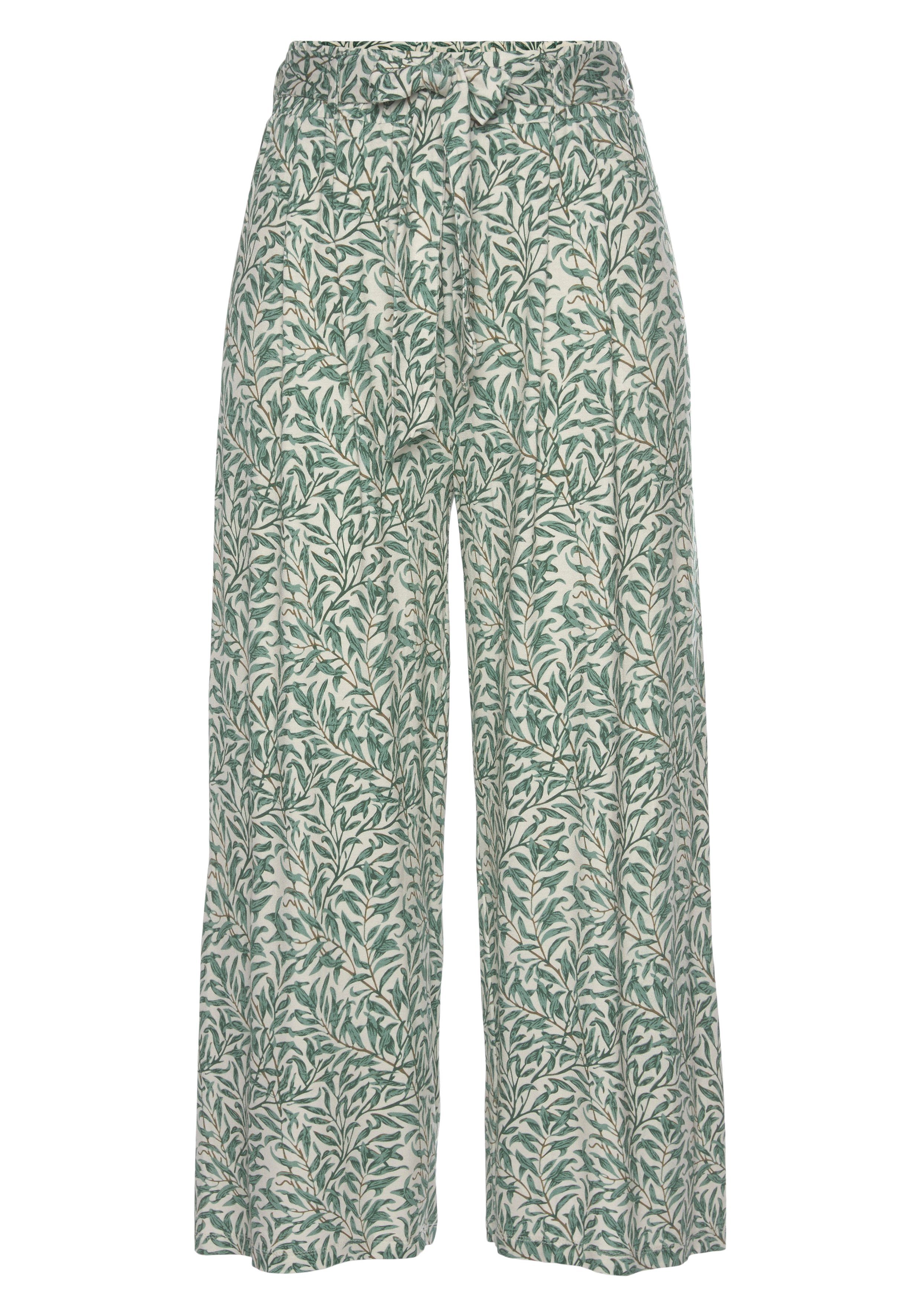 Beachtime Culotte, (mit Bindegürtel), mit Blätterdruck und Bindeband, lufti günstig online kaufen