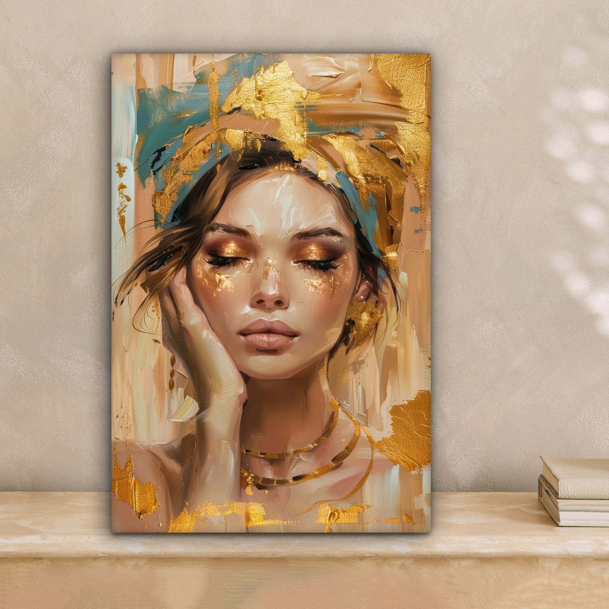 OneMillionCanvasses® Leinwandbild Frauen - Porträt - Luxus - Gold, Fotodruc günstig online kaufen