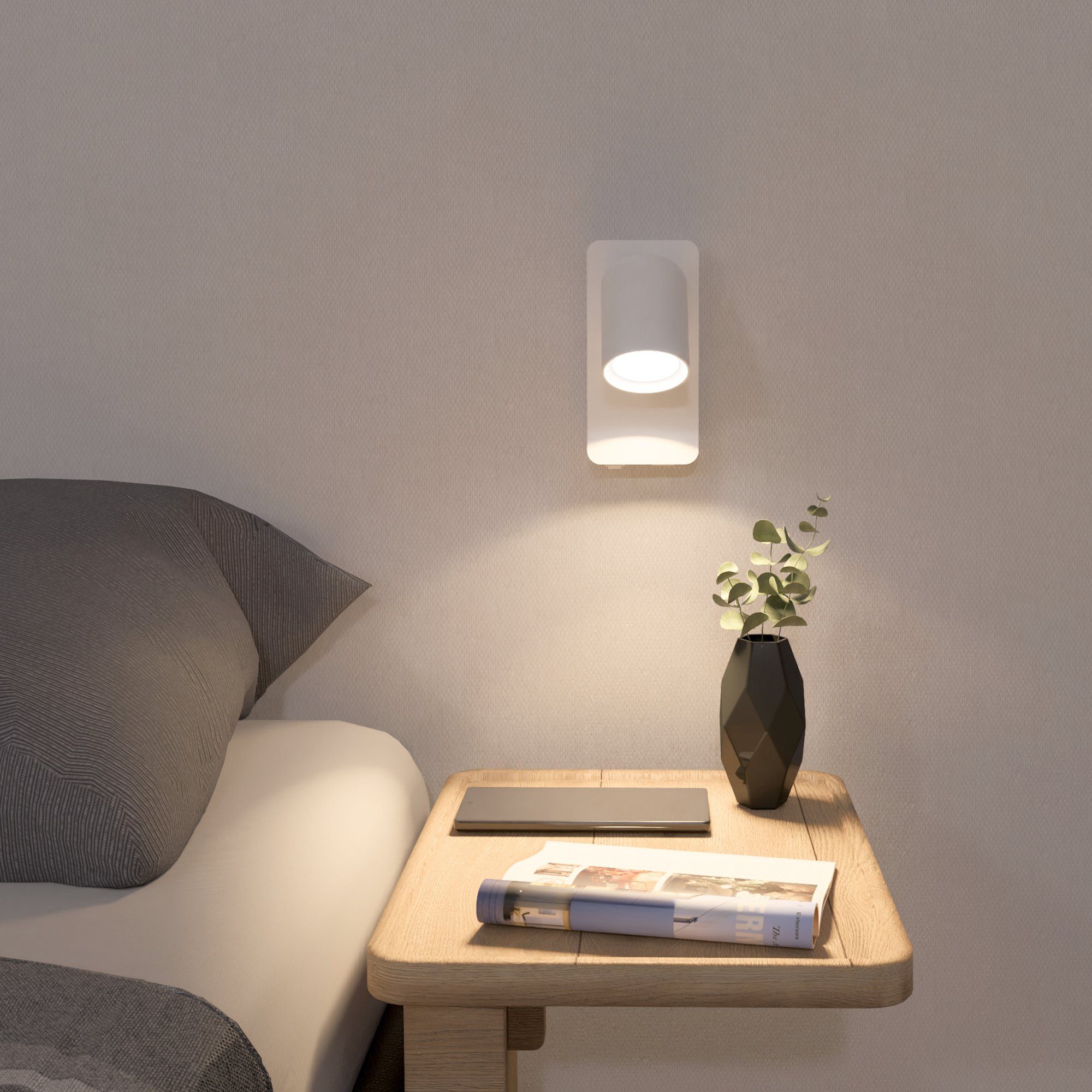 SSC-LUXon LED Wandleuchte NERU Nachttischlampe weiß günstig online kaufen