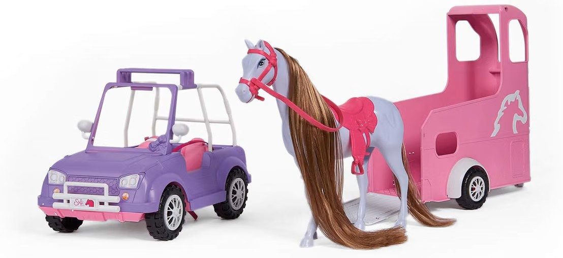 SIMBA Spielzeug-Auto Steffi Love Horse Trailer, Pferdeanhänger mit Jeep und Pferd
