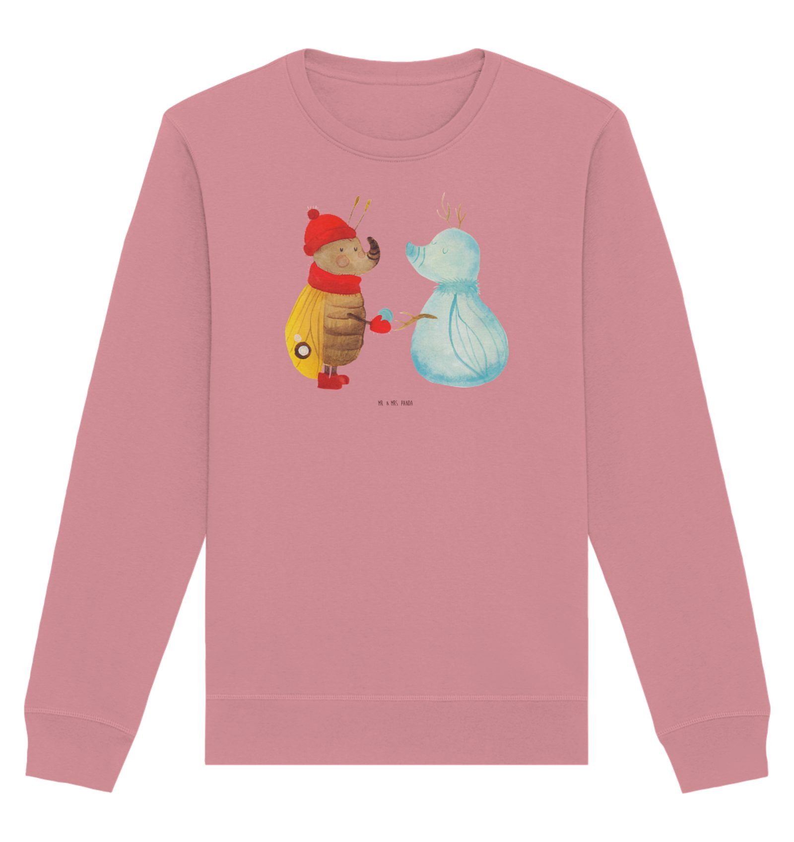 Longpullover Nachtfalter Schneemann Größe XL - Canyon Pink - Geschenk, Pullover Fr