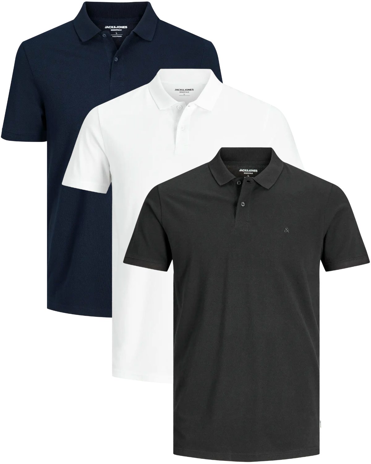 Jack & Jones Poloshirt (Spar-Set, 3er-Pack) mit besticktem Logo