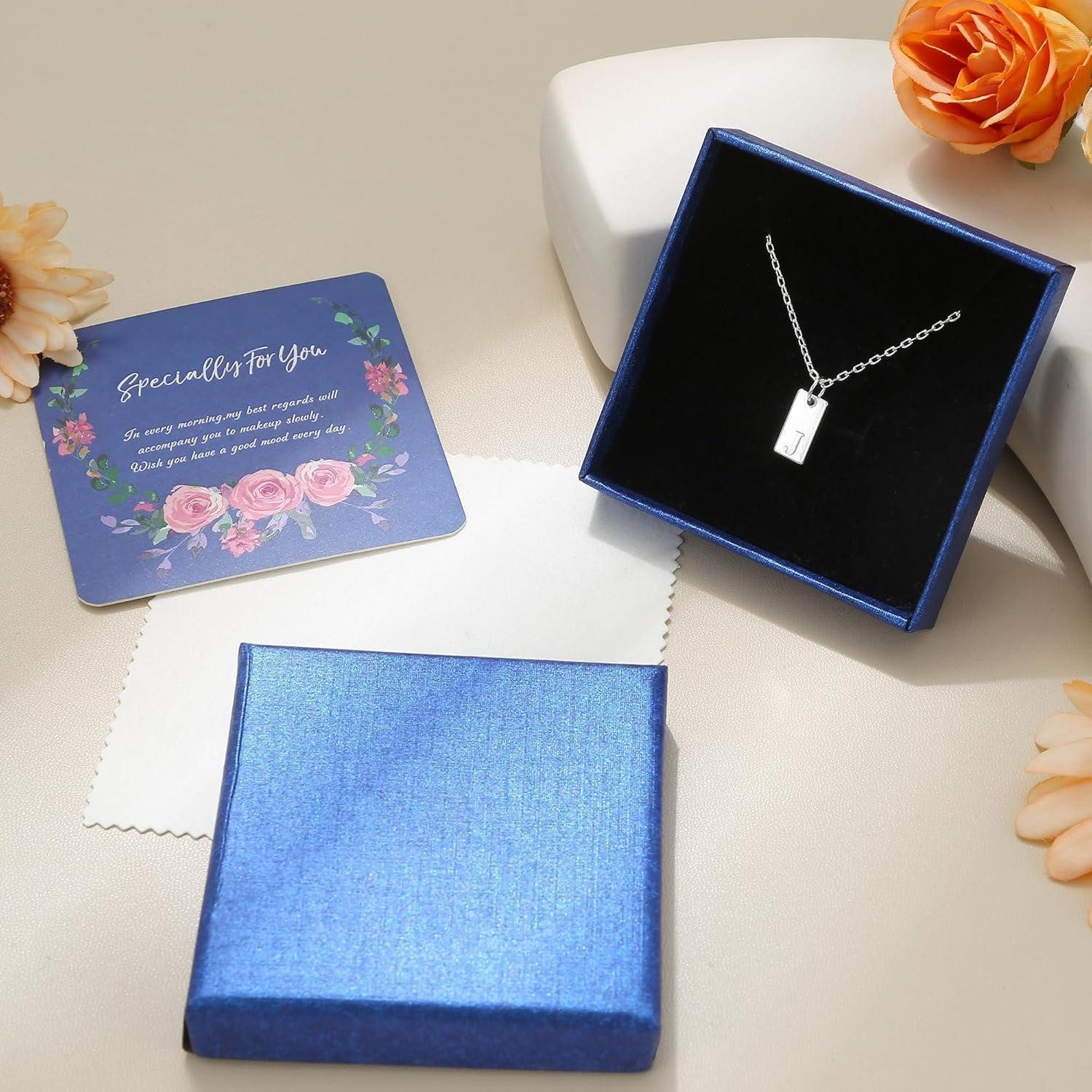 LuxusKollektion Kette und Anhänger Set Personalisierte Initialen Halskette Damen Silber 925 Buchstaben A-Z