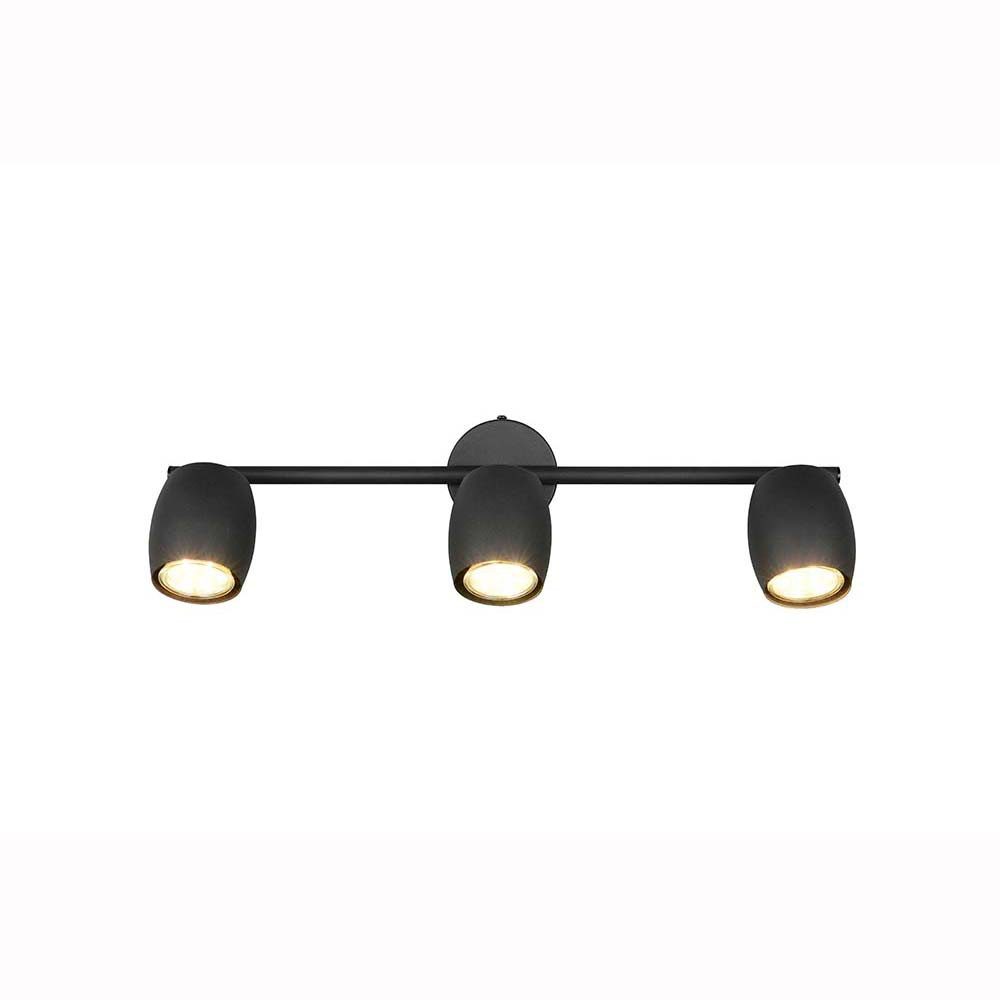 Reality Leuchten Deckenleuchte, Leuchtmittel nicht inklusive, Deckenleuchte Deckenlampe Wohnzimmerlampe schwarz GU10 3 flammig B