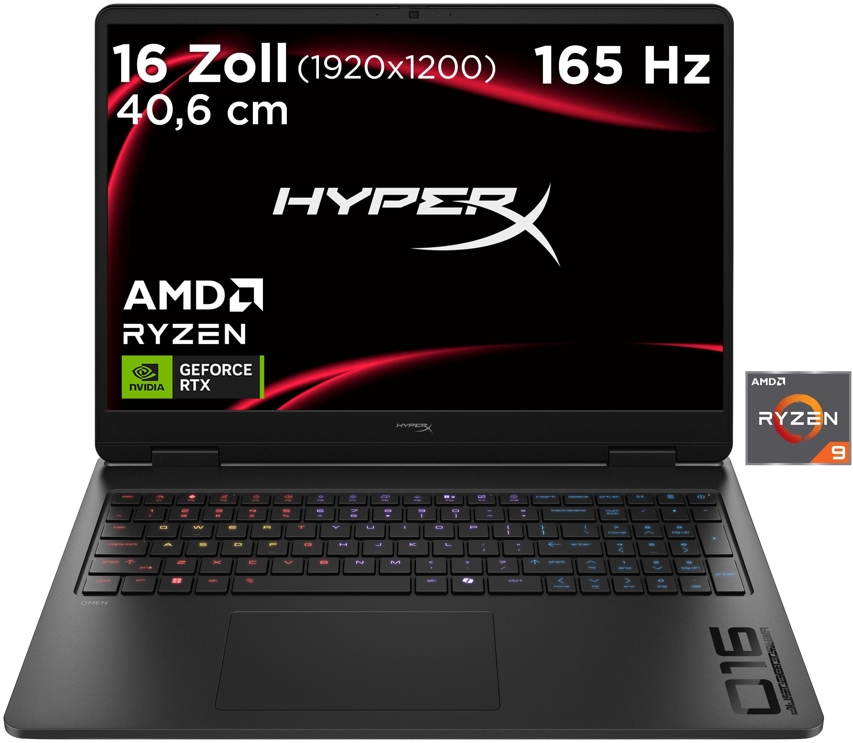 HP HyperX OMEN 16-ap1291ng Gaming-Notebook (40,64 cm/16 Zoll, AMD Ryzen 9 8940HX, GeForce RTX 5070, 16 GB, 512 GB SSD)