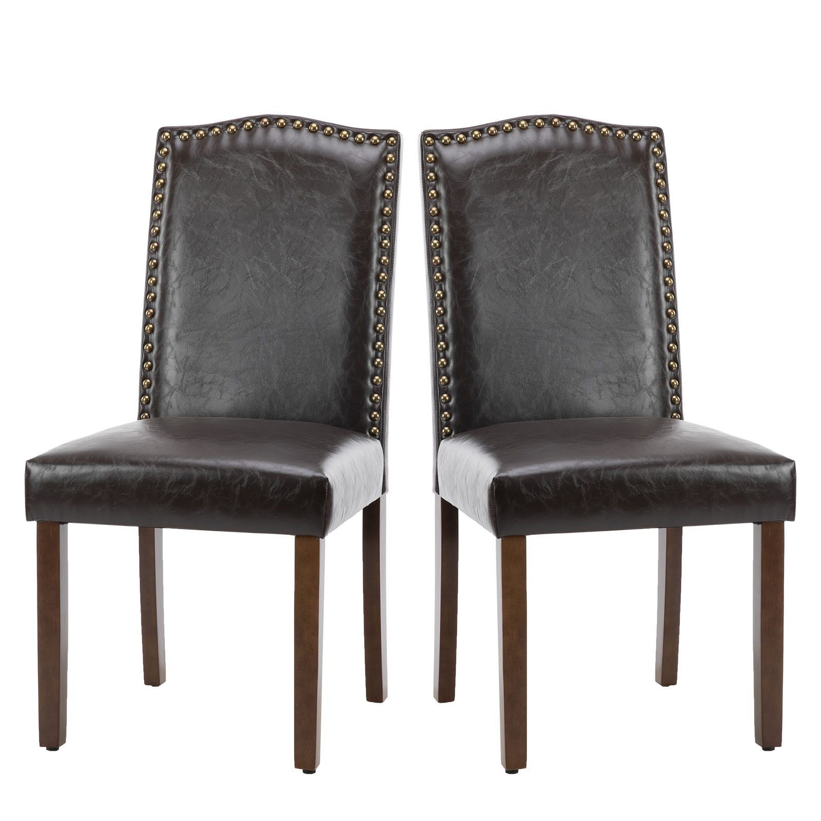 Refined Living Esszimmerstuhl Esstisch Stühle 2 St Esszimmerstühle Massivholz Küchenstuhl Anmut, Pu-Leder Gepolstert küchenstühle modern Wohnzimmer, Schlafzimmer