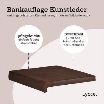 Lycce Bankauflage Klemmkissen, Sitzkissen mit 1 Leiste Wildlederoptik - made in Germany, (1 St), Farbe:schwarz oder braun, edle Optik