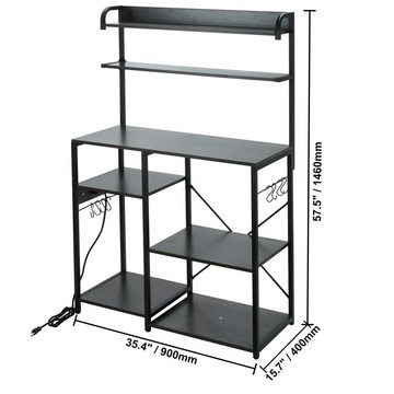 VEVOR Standregal 900 x 400 x 1460 mm Bäckerregal 7-stockiges Mikrowellenregal 99,79 kg