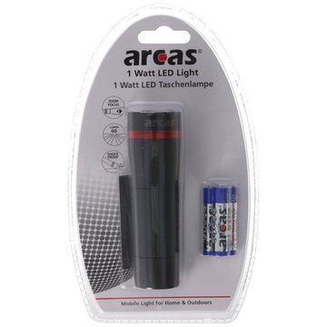 Arcas LED Taschenlampe 1 Watt LED Zoom Taschenlampe mit Zoom max. 60 Lumen inklusive 3 AAA M