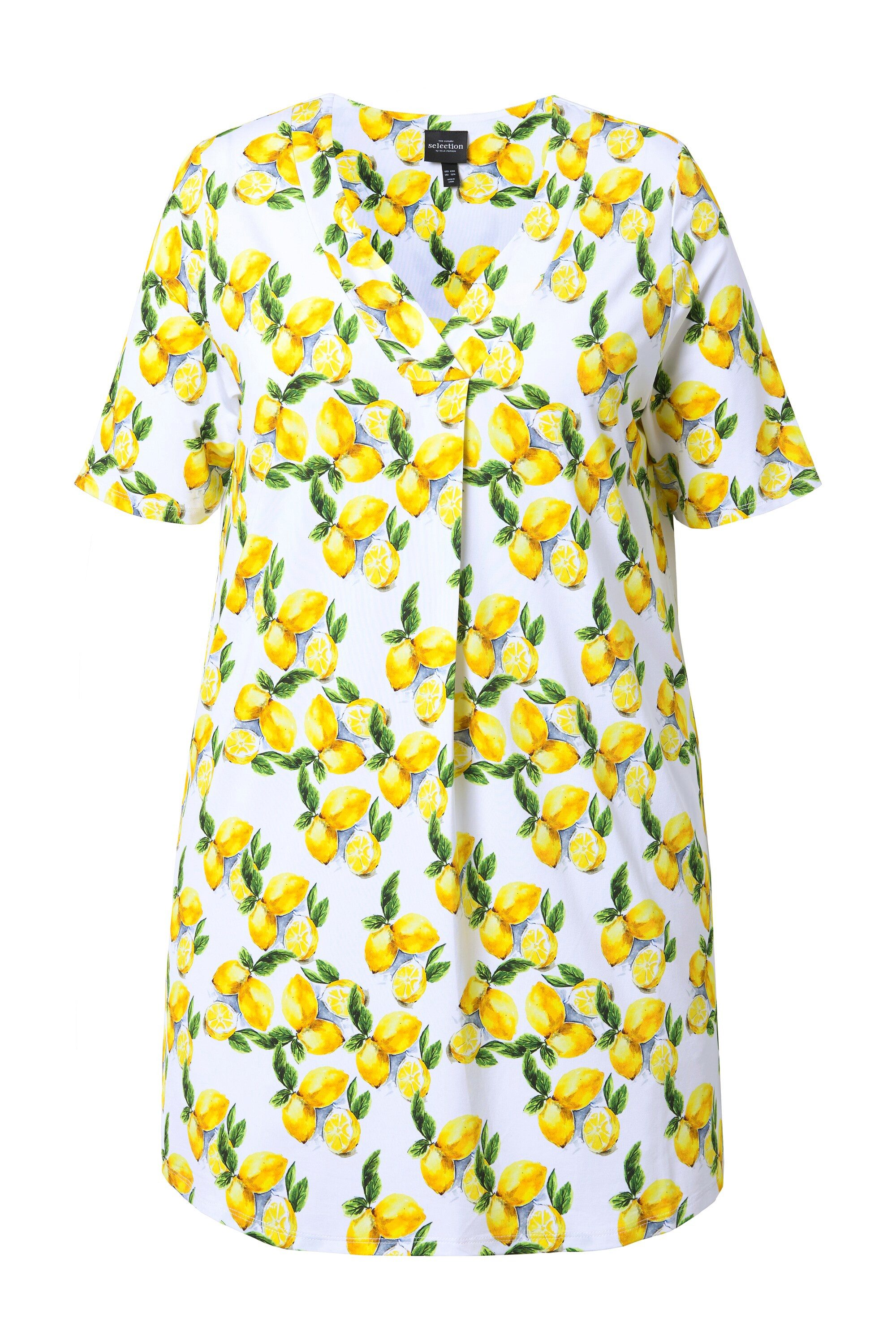 Ulla Popken Longshirt Slinky-Shirt Zitronen A-Linie günstig online kaufen