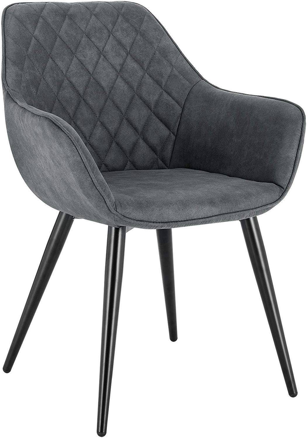 Woltu Esszimmerstuhl (1 St), Polsterstuhl mit Armlehen, Design Stuhl Metall
