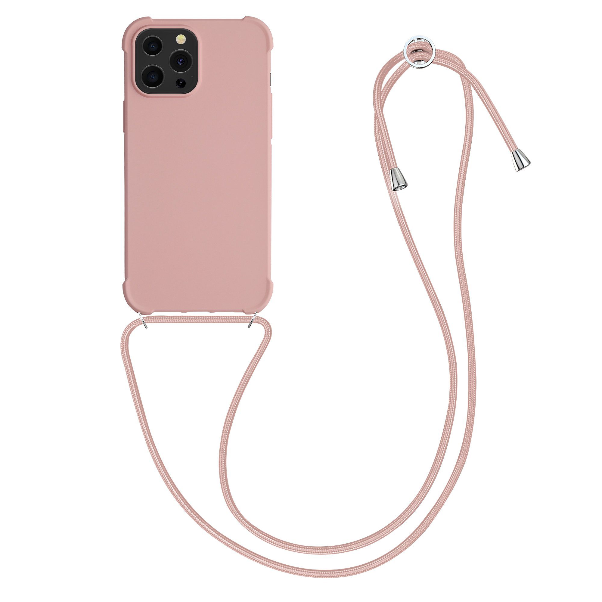 kwmobile Handyhülle Hülle für Apple iPhone 13 Pro Max, mit Metall Kette zum  Umhängen - Silikon Handy Cover Case Schutzhülle