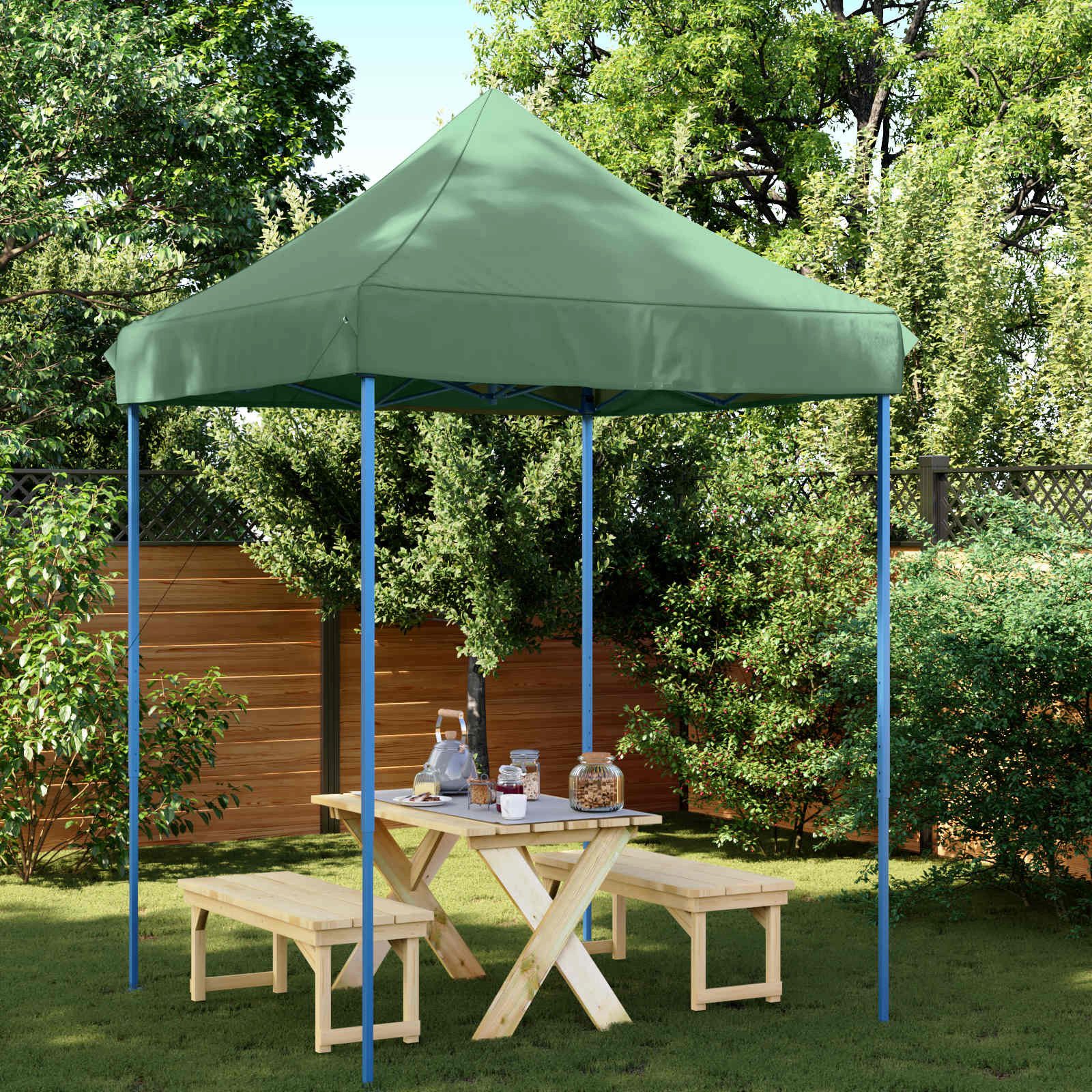 furnicato Partyzelt Modernes faltbares 200x200x306 cm Grün mit Oxford-Stoff, Rostgeschützter Pavillon mit Höheneinstellung und Transporttasche