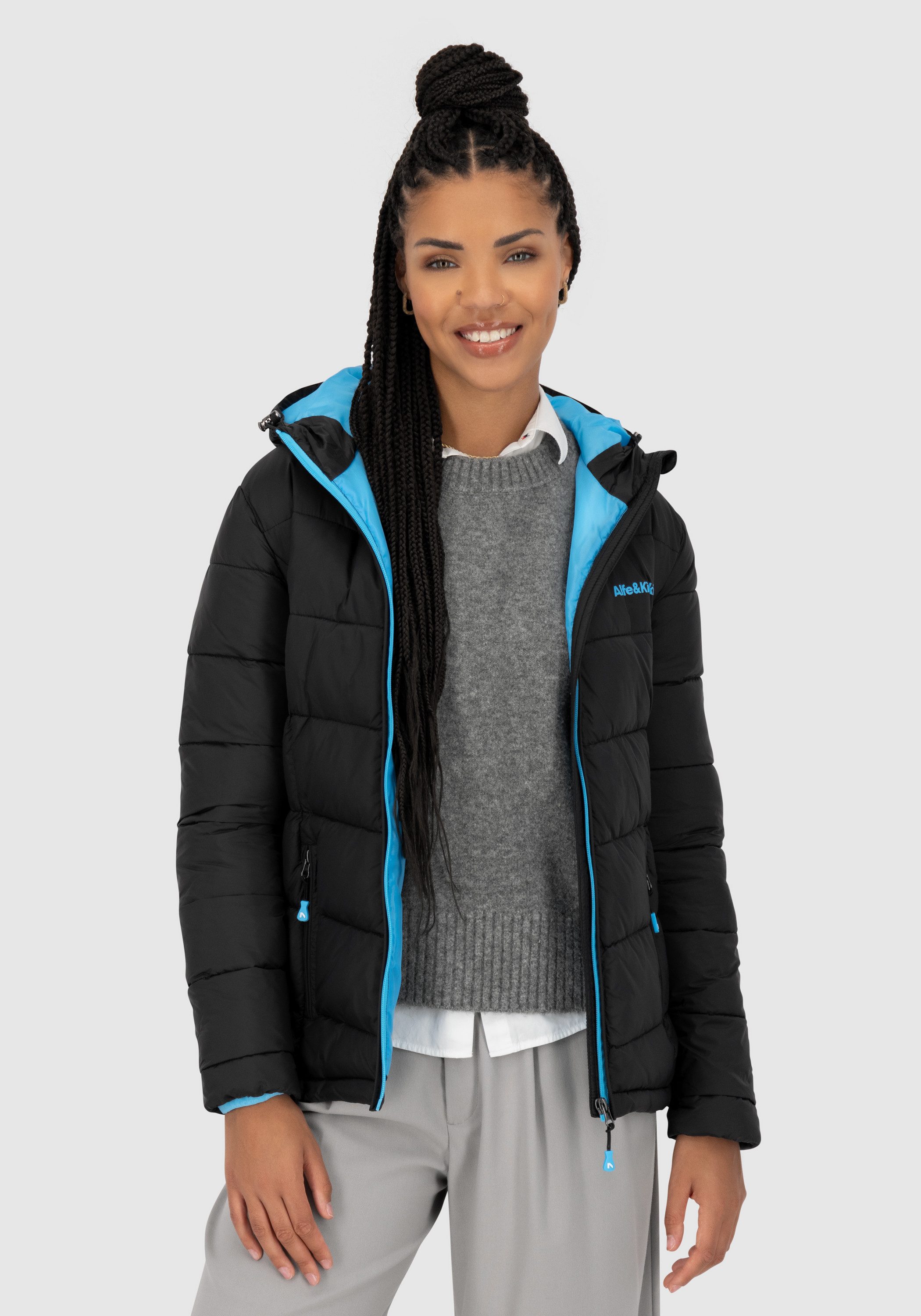 Alife & Kickin Steppjacke AndriaAK leichte, taillierte Übergangsjacke mit breiter Steppung und Kapuze