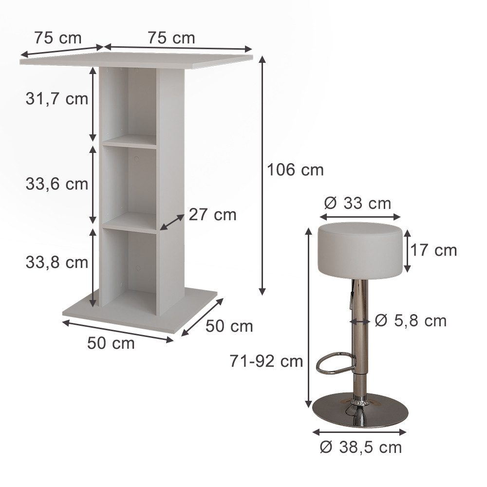 Vicco Bartisch Repose, Weiß, 75 x günstig online kaufen
