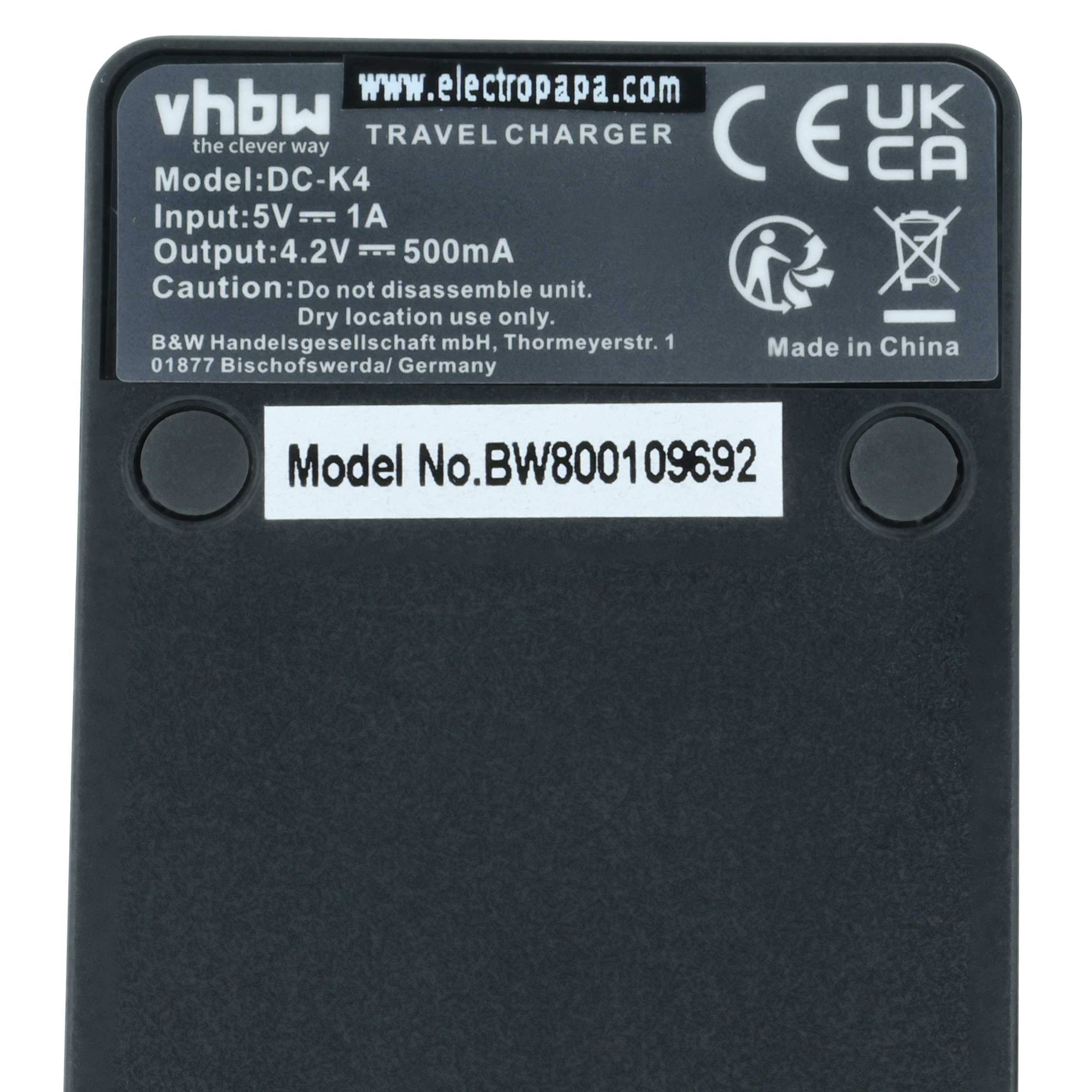 vhbw passend für BenQ DC W1220, T1460, E1480, T1260, E1460, E1465 Digitalka Kamera-Ladegerät (Ladestation zum Laden eines Akkus an jeder USB-Buchse z.B. am PC) – Bild 5 von 5