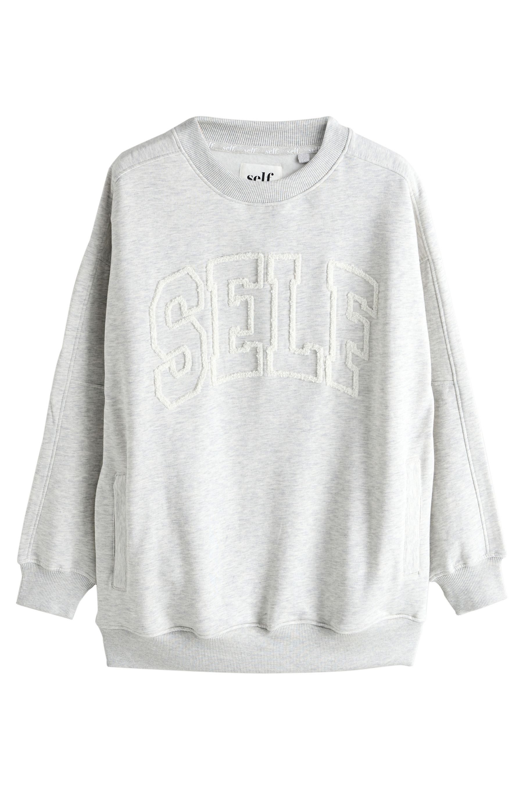 Sweater Self. Bouclé-Sweatshirt, Kurzgröße