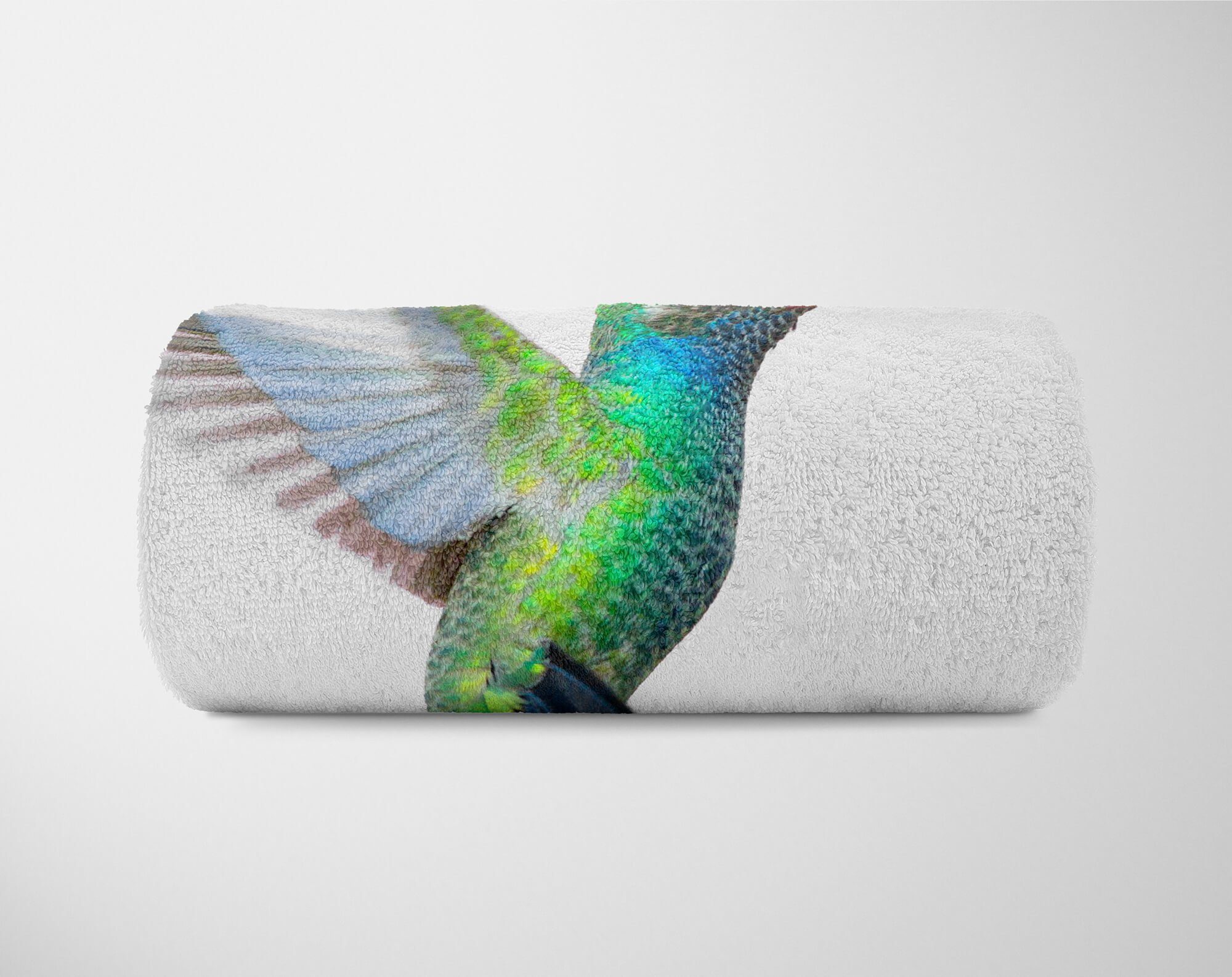 Kuscheldecke Handtuch Baumwolle-Polyester-Mix im Strandhandtuch Handtuch Art Saunatuch Tiermotiv (1-St), Kolibri Sinus Handtücher mit Flug Mo,