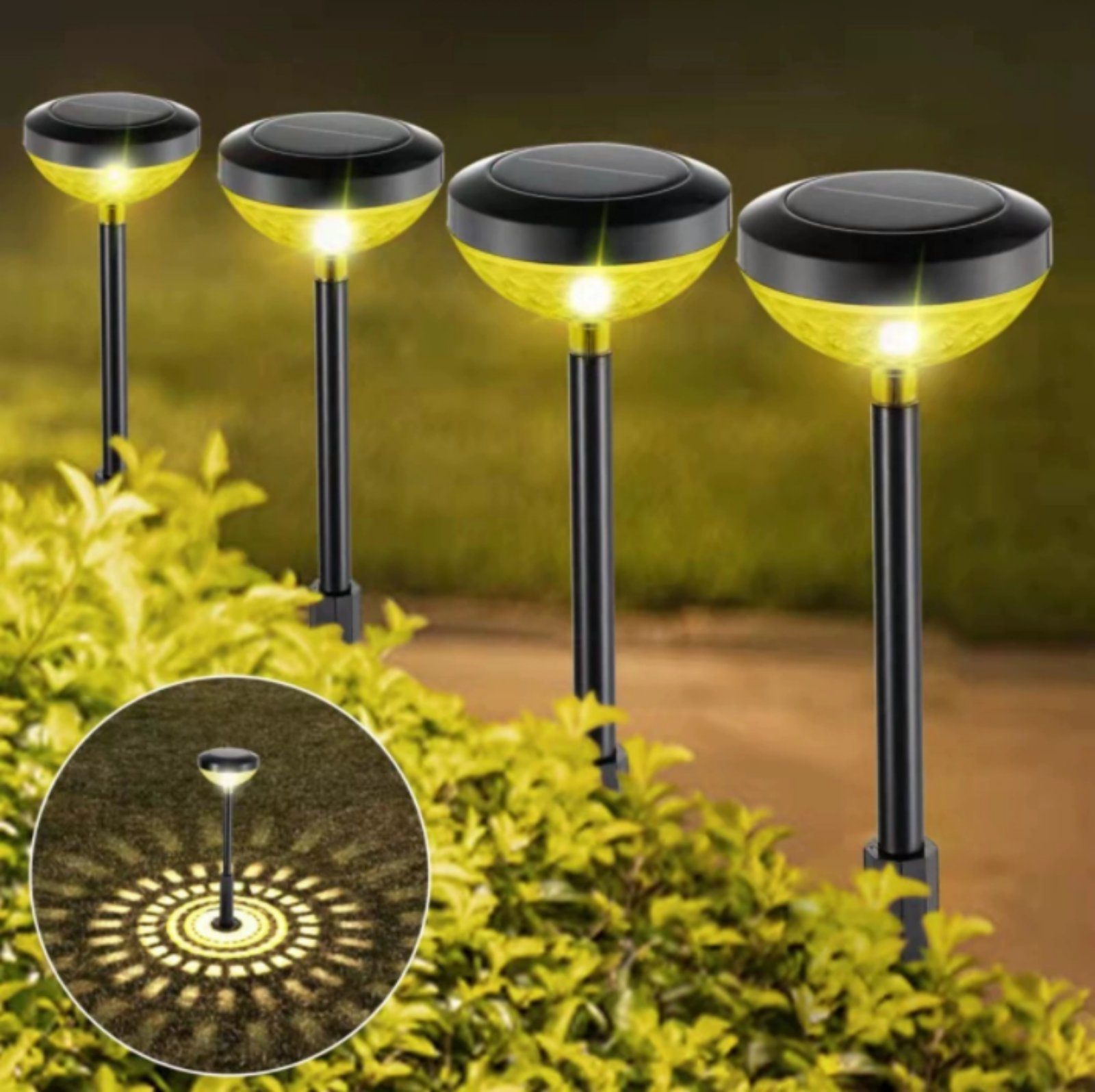 (4st) Solar Garten,Rasen,Garten HAMÖWO LED im Freien Gartenlichter für Solarleuchte dekorative