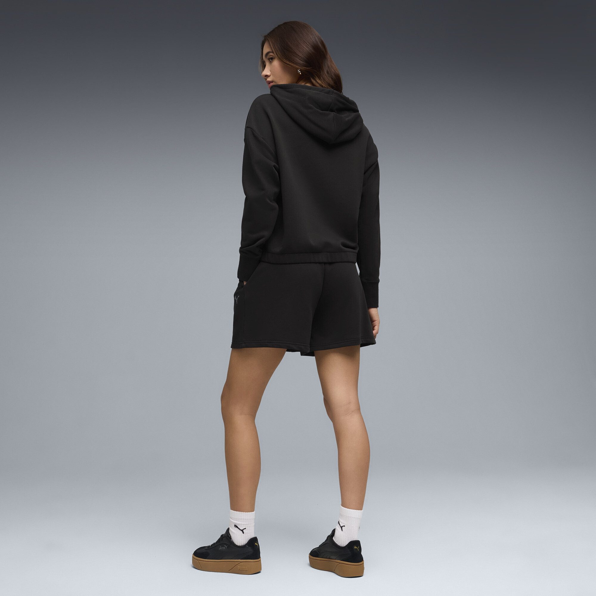 PUMA Jogginganzug Relaxed Kurzer Trainingsanzug mit Kapuze Damen