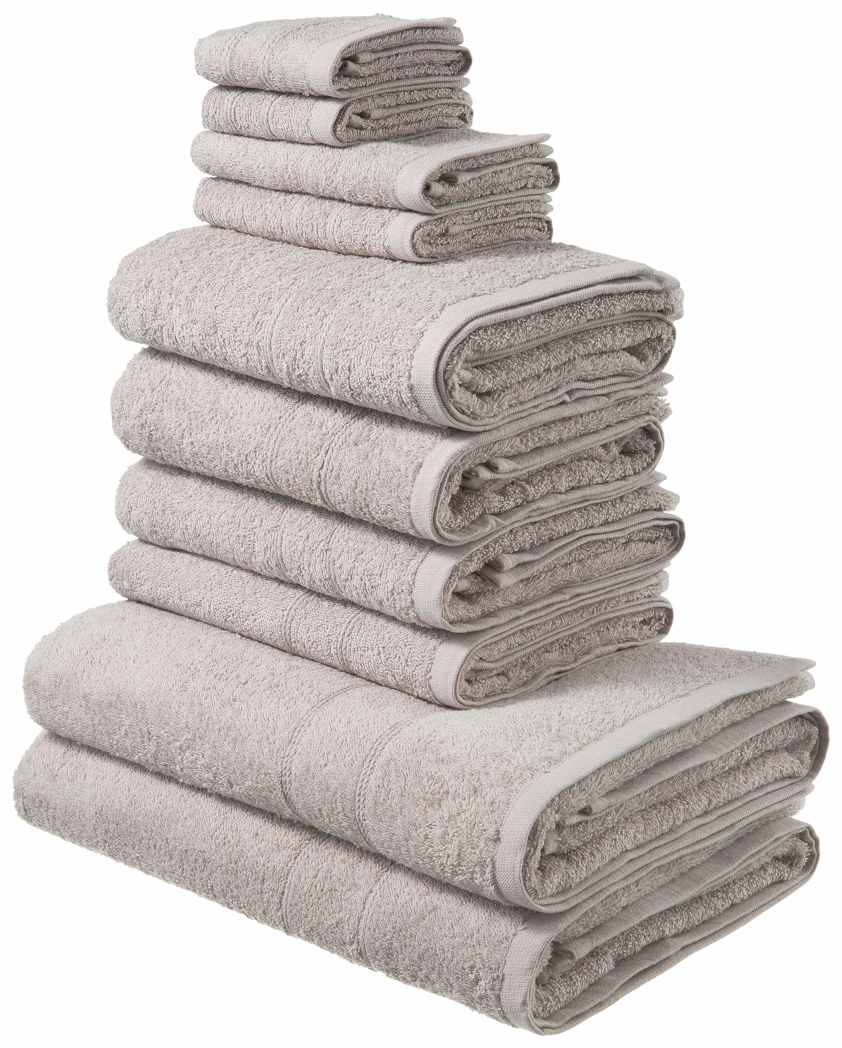 OTTO home Handtuch Set Inga, 3 Qualitäten, Duschtücher, Handtücher, Gästetücher, Seiftücher, Walkfrottier (10-St), Handtücher mit feiner Bordüre, 100% Baumwolle