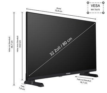 Telefunken XF32TO750S LCD-LED Fernseher (80 cm/32 Zoll, Full HD, TiVo Smart TV, TiVo Smart TV, HDR, Triple-Tuner, Sprachsteuerung, HD+ 6 Monate inkl)