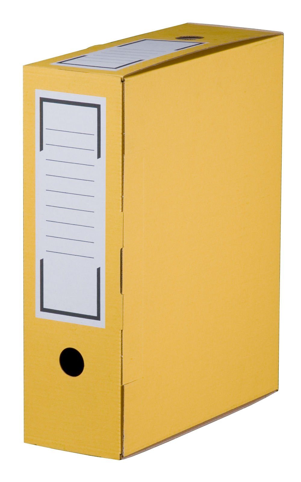 Smartbox Pro Archivcontainer (Spar-Set, 1400 St., 1400er Set), Archiv-Ablageboxen mit Deckel 315x96x260mm Archivkarton Archivschachtel Gelb Breite 10cm