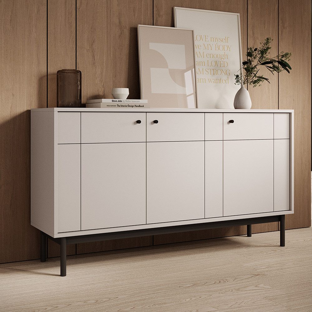 Lomadox Sideboard JANTAR-160, in kaschmir, schwarzen günstig online kaufen