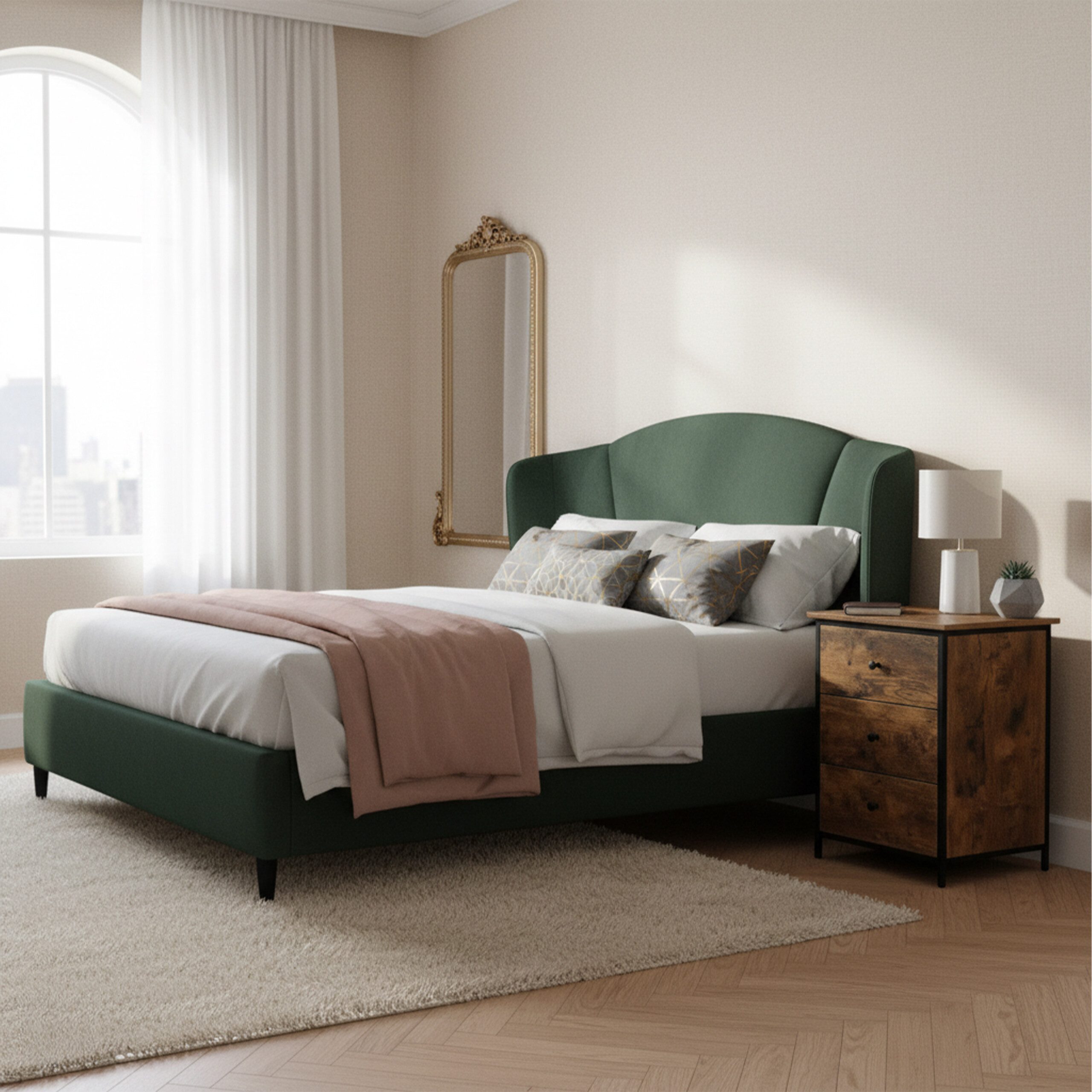 relaxdays Nachttisch mit 3 Schublade, Vintagebraun