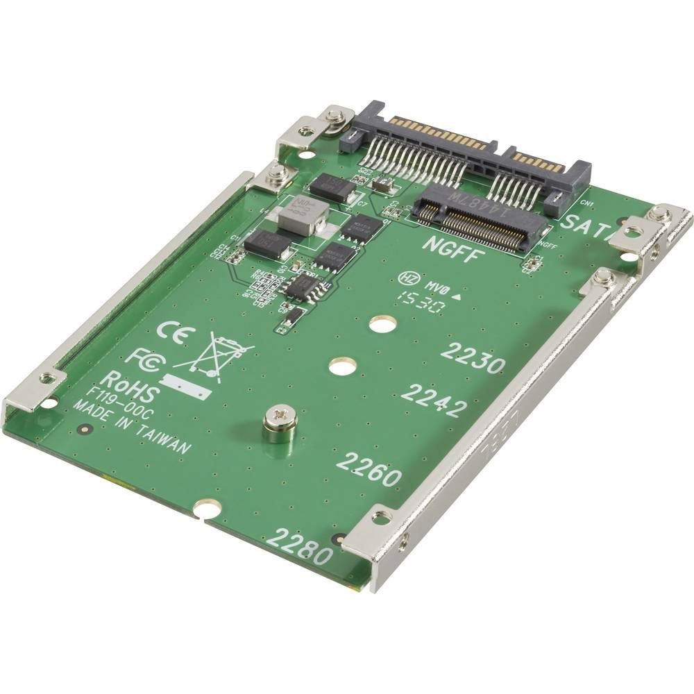 Renkforce M.2 NGFF auf SATA Adapter mit 6.35 cm (2.5) Einbaurahmen RF-2384498 Modulkarte, inkl. Einbaurahmen