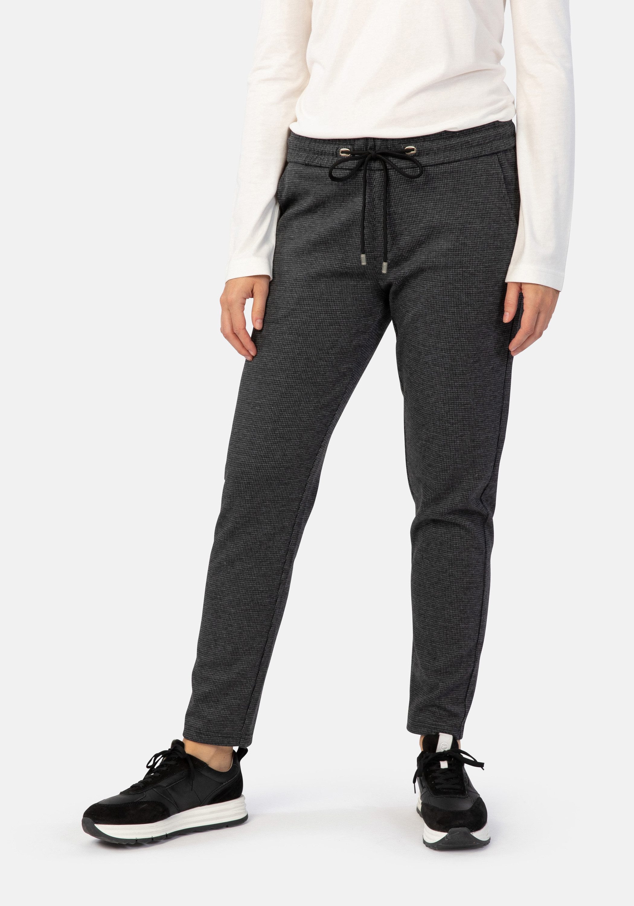 STOOKER WOMEN Jogg Pants Easy Fit Berlin Pepita Tapered Fit Casual Stretch Mit Gummibund für Damen