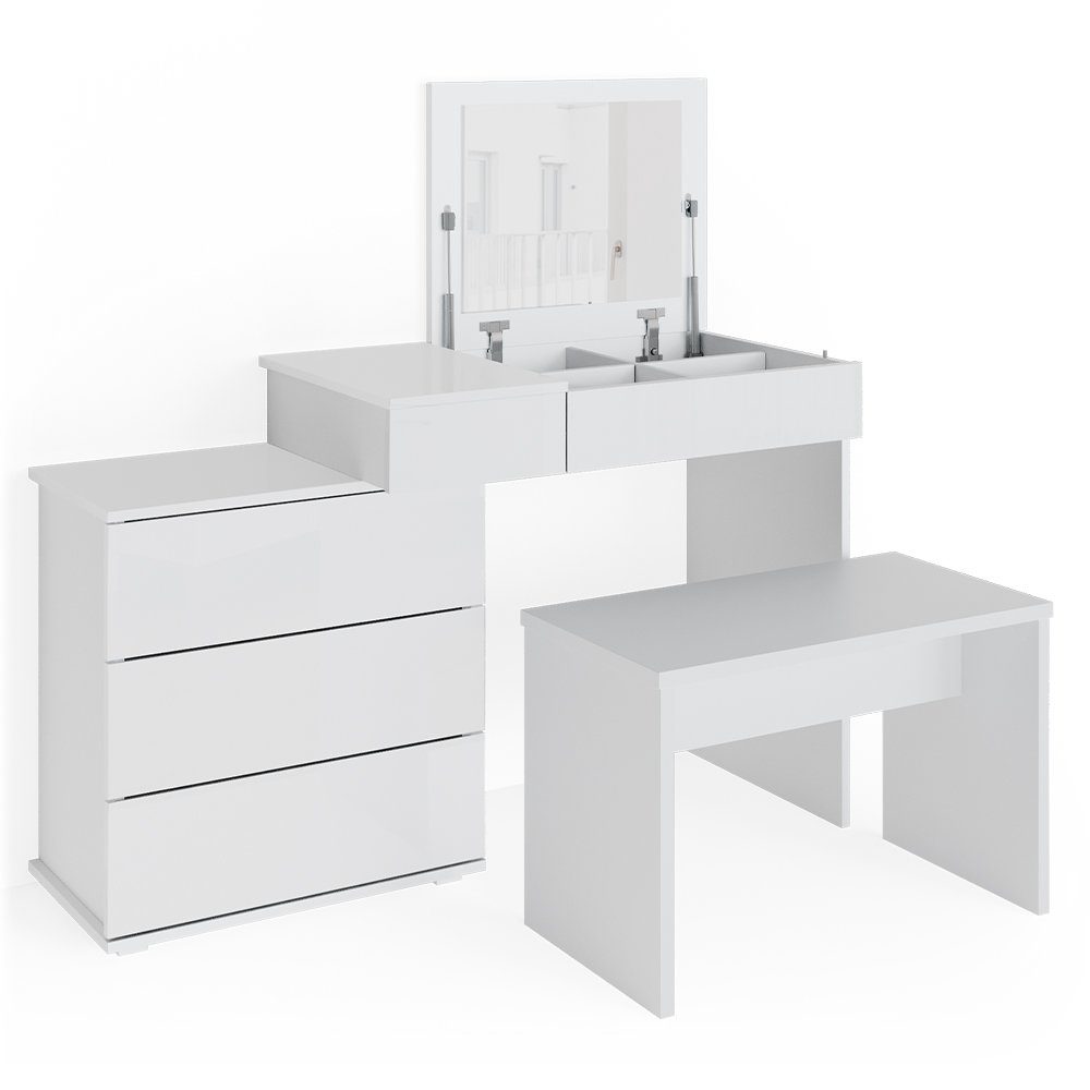 Vicco Schminktisch Lotos, Weiß, 117 cm günstig online kaufen