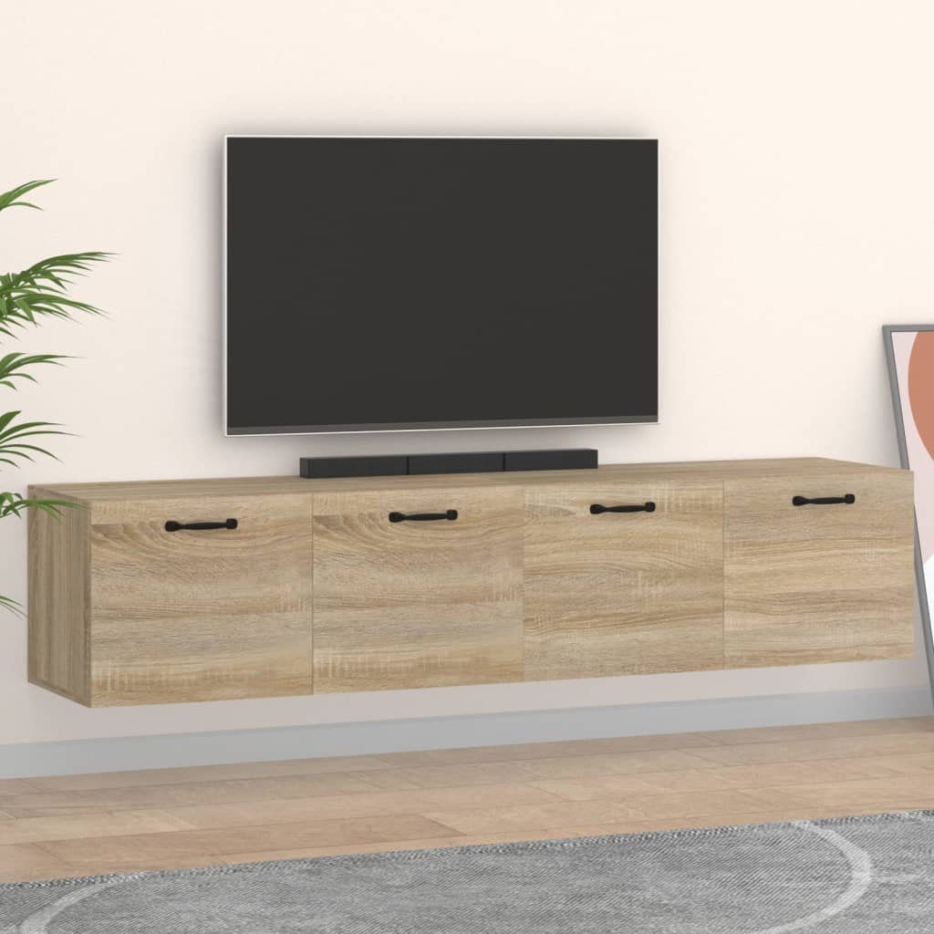 vidaXL Schranksystem Wandschränke 2 Stk. Sonoma-Eiche 60x36,5x35 cm Holzwerkstoff (1-St)