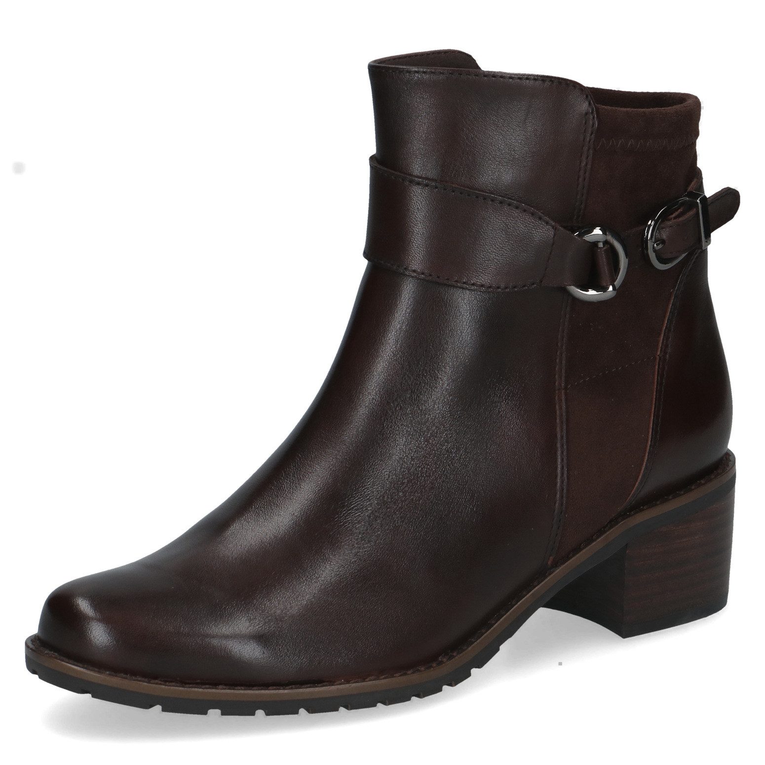 Caprice Stiefelette Blockabsatz, Ankleboots mit Zierschnalle, bequeme Weite